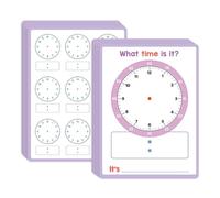 Tavole di apprendimento della matematica in classe, orologio | Scrivi e pulisci set su entrambi i lati con 10 pezzi per costruire abilità precoci e silenziosi lavori al tavolo