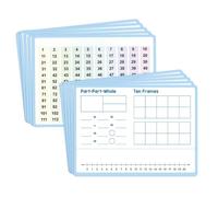 Tavole di apprendimento matematico in classe, matematica | Scrivi e pulisci set su entrambi i lati con 10 pezzi per costruire abilità precoci e silenziosi lavori al tavolo