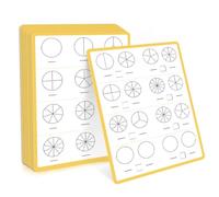 Tavole matematiche per studiare in silenzio, Fraction | Set pratica riutilizzabile entrambi i lati con 10 per l ' apprendimento guidato durante i viaggi