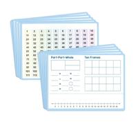 Tavole matematiche per studiare in silenzio, Math | Set pratica riutilizzabile entrambi i lati con 10 per l ' apprendimento guidato durante i viaggi