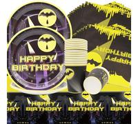 Tavole per feste di compleanno Supereroi,61 Pcs Piatti,Tazze Tovaglioli e Tovaglie per Festa di Compleanno,Stoviglie per Festa a Tema Cinematografico,Decorazioni per Festa di Compleanno