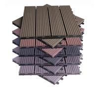 Tavole per pavimenti da giardino composite WPC Set di 11 pezzi Pavimenti per piastrelle per terrazza effetto legno ad incastro 30 x 30 cm con sistema Click