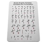Tavoletta Braille Alfabetica Numeri, con Punti in Rilievo | Acciaio Inossidabile Argento, Layout per Principianti, Supporto a Educazione Speciale e Riabilitazione
