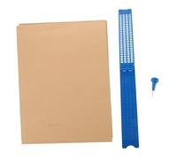 Tavoletta Braille Educativa 4 Linee 28 Celle Blu con Pennino | Kit di Scrittura in Plastica e Carta, per Scuole dei Ciechi e Casa, Back To School Party
