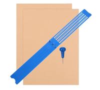 Tavoletta Braille in Plastica Blu, Set da Scrittura 27 Righe | 1 Stilo e 3 Fogli di Pratica, Riutilizzabile e Portatile, per Esercizi di Scrittura in Rilievo