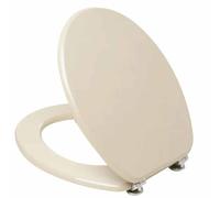 Tavoletta Copriwater Forma Universale Champagne Sedile WC Beige Avorio Cerniere Metallo Cromato Lucido e Viti