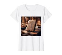 Tavoletta cuneiforme Che scrive la mesopotamia sumera accadica Maglietta con Stampa Grafica Economica, Donna, Bianco, XS