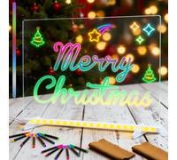 Tavoletta Grafica Bambini,Lavagna Magica per Bambini 35x25CM,Lavagna Luminosa per Disegnare,Acrylic LED Writing Message Board with Light,Tavola per Note Artistiche per Ufficio,Scuola,Casa,Caffè