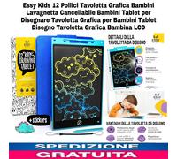 Tavoletta Grafica Bambini Lavagnetta Cancellabile 12",Tablet LCD x Disegno