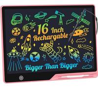 Tavoletta Grafica Bambini LCD 16 Pollici Ricaricabile, Lavagnetta Cancellabile Bambini Portatile, Giocattolo Prescolare per l'apprendimento, Regalo di Natale, Compleanno e Pasqua 3 4 5 6 7 8 9 10 Anni