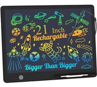Tavoletta Grafica Bambini LCD 21 Pollici Ricaricabile, Lavagnetta Cancellabile Portatile, Pittura e Liste di Memoria Lavagna per Bambini Regalo Educativi Giocattoli Nero