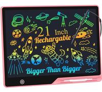 Tavoletta Grafica Bambini LCD 21 Pollici Ricaricabile, Lavagnetta Cancellabile Portatile, Pittura e Liste di Memoria Lavagna per Bambini Regalo Educativi Giocattoli Rosa