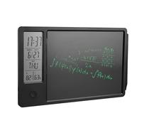 Tavoletta Grafica LCD, Lavagna Elettronica Ricaricabile da 10 Pollici con Calendario Orologio Digitale, Tavoletta Grafica Cancellabile, Blocco Note Elettronico per Ufficio, (BLACK)