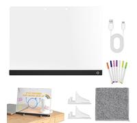 Tavoletta LED Multicolore,Pannello Acrilico Cancellabile a Secco USB con 7 Penne Colorate | Pannello Messaggi Illuminato con Supporto Integrato | Per Casa Ufficio Scuola e Viaggi