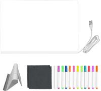 Tavoletta Luminosa LED per Scrittura, Lavagna Trasparente per Appunti, Con 12 Pe