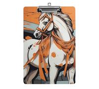 Tavoletta portablocco a forma di cavallo in stile cartone animato, formato A4, formato A4, con clip a basso profilo, in acrilico, leggera, portablocco decorativo per infermiere, lavoro, ufficio, 31 x