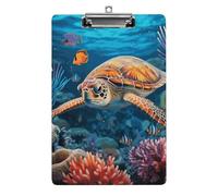 Tavoletta portablocco a forma di pesce tropicale, stella marina, in acrilico, carino, alla moda, decorativo, 31,8 x 21,6 cm, formato A4, per aule, insegnanti, forniture per ufficio