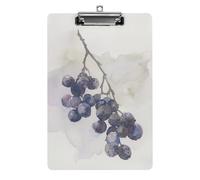 Tavoletta portablocco con piccolo mazzo di bacche, formato A4, formato A4, con clip a basso profilo, in acrilico, portablocco decorativo per infermiere, lavoro, ufficio, 31 x 21 cm