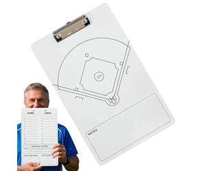 Tavoletta portablocco per allenatori con palla da baseball | Lavagna pratica con palla da baseball su entrambi i lati | Lavagna bianca forte e leggera da 35,5 x 22,9 cm per guida all'allenamento e