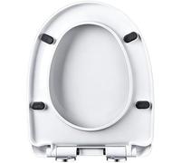 Tavoletta WC con Chiusura Ammortizzata, Copriwater in Plastica, Asse WC Forma Allungata, Copri Water Facile da Smontare e Montare, Facile da Pulire e Installare