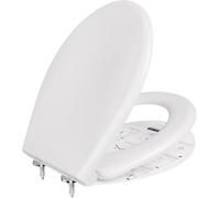 Tavoletta WC con Chiusura Ammortizzata, Copriwater Universali in Duroplast, Coperchio Water con Antibatterico, Asse WC O Forma, Sedile WC con Sgancio Rapido, Rapido Montaggio, Antibatterico