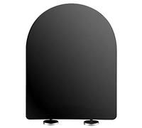 Tavoletta WC, Copriwater con Chiusura Ammortizzata e Funzione di Sgancio Rapido, Sedile WC Ideal Standard, Copri WC Universale, Asse WC Nero, Coperchio Water a Forma di D