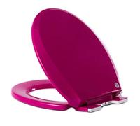 Tavoletta WC in PP a Forma di O con Chiusura Ammortizzata, 35.5x45cm, Copriwater Universali, Coperchio WC a Sgancio Rapido, Sedile WC con Cerniere Regolabili, Viola