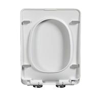 Tavoletta WC quadrato, Copriwater Bianco a Chiusura Ammortizzata, Asse WC copriwater a chiusura rallentata in PP, Coperchio Water Facile da Montare, Copri Water WC rettangolare 45x34.5cm