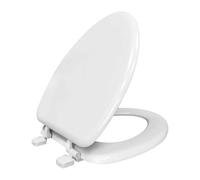 Tavoletta Wc Sedile WC allungato in legno di lolla di riso bianco, stampato a compressione, facile da installare, sagomato e confortevole, si adatta alla maggior parte dei WC in plastica