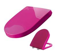 Tavoletta WC Universale a Forma di U/D, Sedile WC in PP, 46x36cm, Viola, Copriwater con Chiusura Ammortizzata, Coperchio WC con Sgancio Rapido a un Pulsante per Facile da Pulire