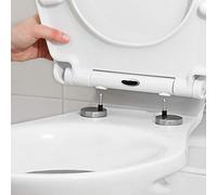 Tavoletta WC Universale con Chiusura Rallentata e Sgancio Rapido - Copriwater Bianco in Termoindurente con Cerniere Regolabili in ABS - Sedile WC Universale 44,1x36,5x5cm - Accessori Bagno