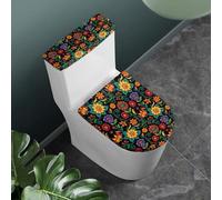 Tavoletta WC Universale Copertura Foglie Verdi Giallo Copertura Igienica Serbatoio WC Protezione Antipolvere per Bagno Lavabile Elastico Poliestere Resistente (6 pezzi)