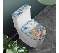 Tavoletta WC Universale Copertura Spiaggia Blue Cloud Copertura Igienica Serbatoio WC Protezione Antipolvere per Bagno Lavabile Elastico Poliestere Resistente (6 pezzi)
