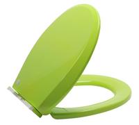 Tavoletta WC Universale, Copriwater O Forma, Sedile WC Chiusura Ammortizzata con Cerniere Regolabili e Sgancio Rapido, Facile da Pulire, Coperchio WC Verde in PP, 35.5x45cm