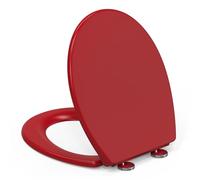 Tavoletta WC Universali O Forma,YEAUPE PRO Sedile WC, Urea-Formaldeide Chiusura Ammortizzata tavoletta wc con Sgancio Rapido a un Pulsante, Rosso retrò, 44,6 * 37,5 * 5,2CM