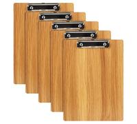 Tavolette Per Appunti Lavagna portablocco in legno effetto venatura del, for formato Letter e A4, lavagna for scrivere disegnare in massello con clip resistente(Cherry wood-5)