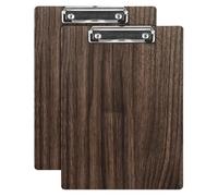 Tavolette Per Appunti Lavagna portablocco in legno effetto venatura del, for formato Letter e A4, lavagna for scrivere disegnare in massello con clip resistente(Walnut wood-2)