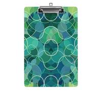 Tavolette portablocco con sfumature blu e verdi, formato A4, formato A4, con clip a basso profilo, in acrilico leggero, portablocco decorativo per infermieri, lavoro, ufficio, 31 x 21 cm