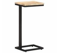Tavoli aggiuntivi da 2 pezzi, 31,5 x 24,5 x 64,5 cm, legno di mango grezzo | Legno di mango grezzo, gambe in ferro verniciato a polvere, grana di legno naturale, set da 2 pezzi, uso interno