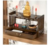 Tavoli Contenitori Tavolo Altare con Cassetto Tavolo da Meditazione Tavoli Puja in bambù Scrivania in Stile Cinese per Meditazione, Preghiere, Rituali Struttura,Walnut,52 * 28cm/20.4 * 11in