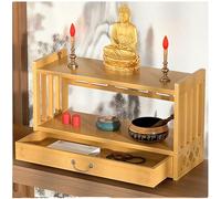 Tavoli Contenitori Tavolo Altare con Cassetto Tavolo da Meditazione Tavoli Puja in bambù Scrivania in Stile Cinese per Meditazione, Preghiere, Rituali Struttura,Natural,69 * 28cm/27 * 11in