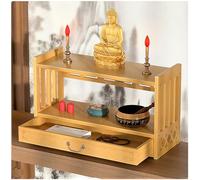Tavoli Contenitori Tavolo Altare con Cassetto Tavolo da Meditazione Tavoli Puja in bambù Scrivania in Stile Cinese per Meditazione, Preghiere, Rituali Struttura,Natural,52 * 28cm/20.4 * 11in