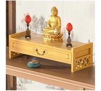 Tavoli Contenitori Tavolo Altare con Cassetto Tavolo da Meditazione Tavoli Puja in bambù Scrivania in Stile Cinese per Meditazione, Preghiere, Rituali Struttura,Natural,69 * 16.5cm/27 * 6.5in