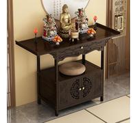 Tavoli da altare buddisti con spazio di archiviazione, tavoli da meditazione con cassetti e supporti per offerte, utilizzati per la meditazione personale, la preghiera e il culto 120cm/47.2 inches