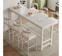 Tavoli da bar rettangolari, tavolo da bar alto, tavolo da pranzo moderno in legno con piano alto, tavolo da bar stretto, tavolo lungo contro il muro per balcone di casa,senza sgabelli(White,120cm/47.2