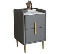 Tavoli da comodino, comodino pratico minimalista in pelle minimalista in pelle di metà secolo | Tavolo di divani di controsoffitto in pietra sinterizzato per soggiorno camera da letto, grigio scuro,