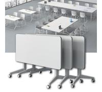 Tavoli da conferenza mobili, tavoli da conferenza pieghevoli per ufficio, tavoli da riunione mobili con ruote, set di 3, 63x23,6x29,5 pollici, ideali per ufficio domestico, aule, seminari, s
