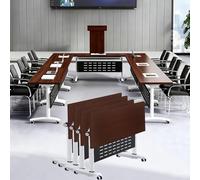 Tavoli da conferenza pieghevoli con ruote - Scrivania mobile per seminari/formazione per ufficio/aula - Confezione da 10 - 160 cm - Ideale per riunioni dinamiche