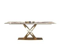 Tavoli da Cucina Tavolo da pranzo moderno, semplice e luminoso, di lusso, for piccoli appartamenti, in pietra luminosa Mobili da Sala da Pranzo(160x90x75cm)