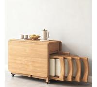 Tavoli da pranzo Set da pranzo allungabile e pieghevole, Tavoli da pranzo moderni di metà secolo con piano in legno impermeabile Mobili da pranzo Facile da montare for 6-8 persone Salvaspazio(Natural)